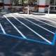Restriping parking lot at bay area restaurant for ADA compliance.