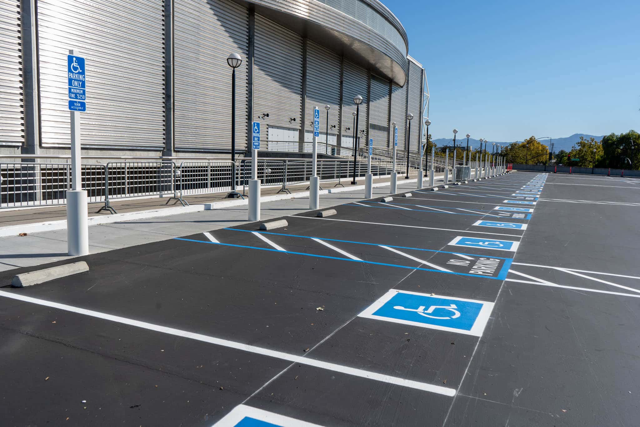 sealcoat and restriping project for ADA compliance at SAP center in san jose