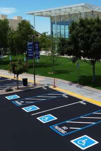 Asphalt paving and ADA compliant parking lot.