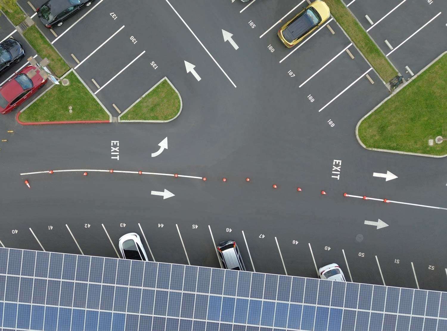 Aerial view of a renovated sustainable asphalt.