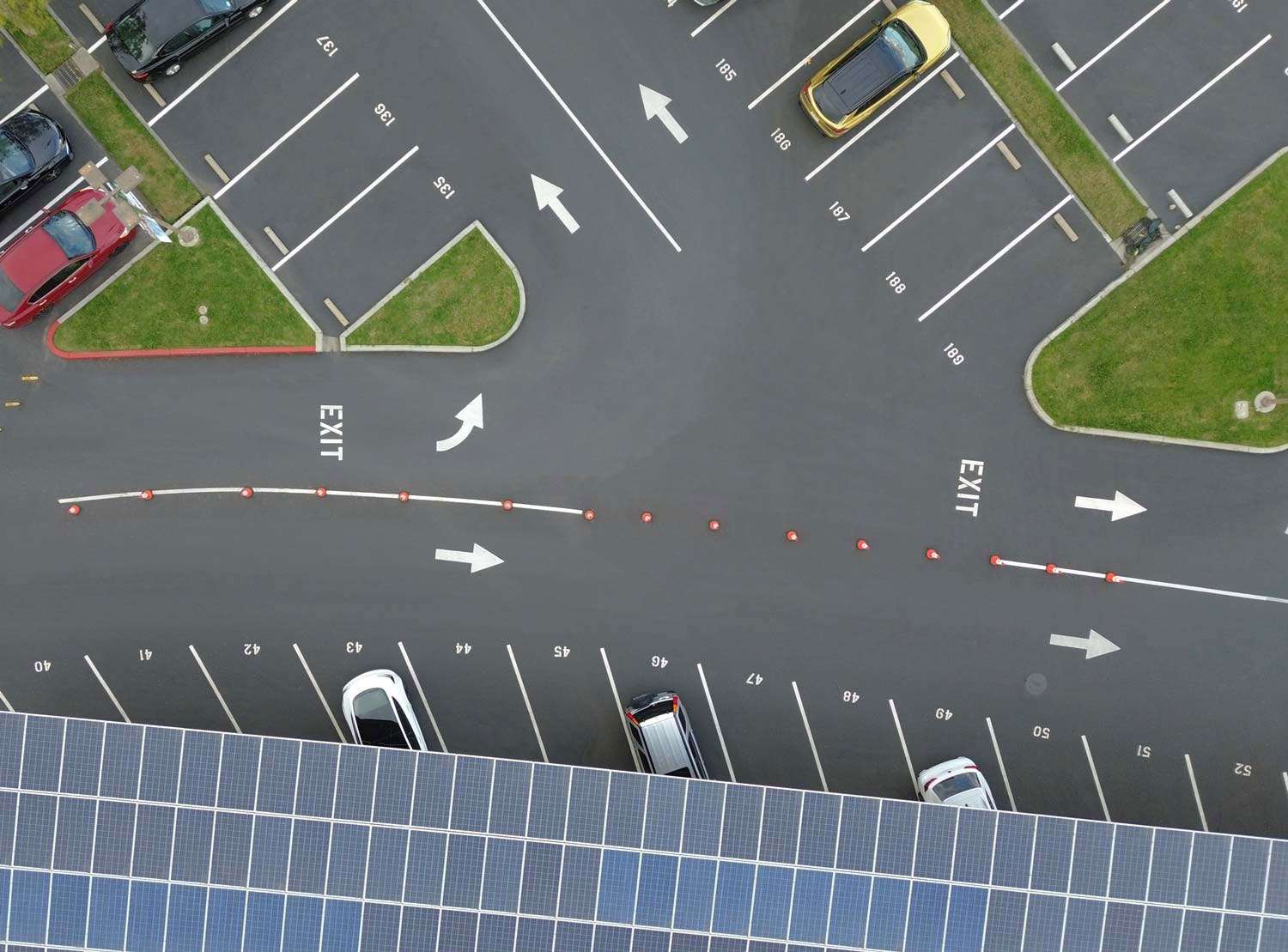 Aerial view of a renovated sustainable asphalt.